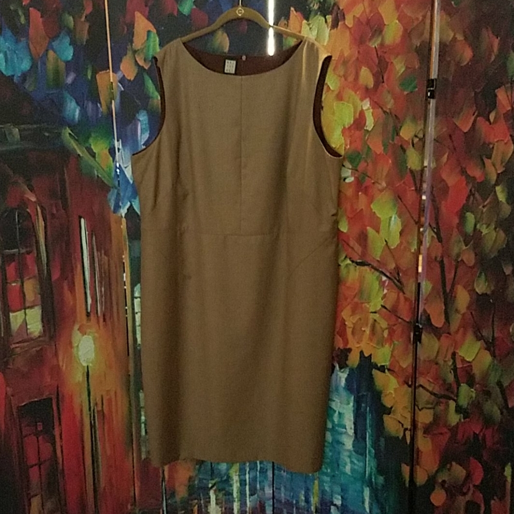 Heathered tan sheath dress